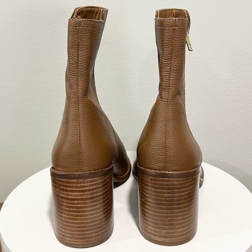 Seychelles Tan Leather Block Heel Ankle Boots - Picture 9 of 13